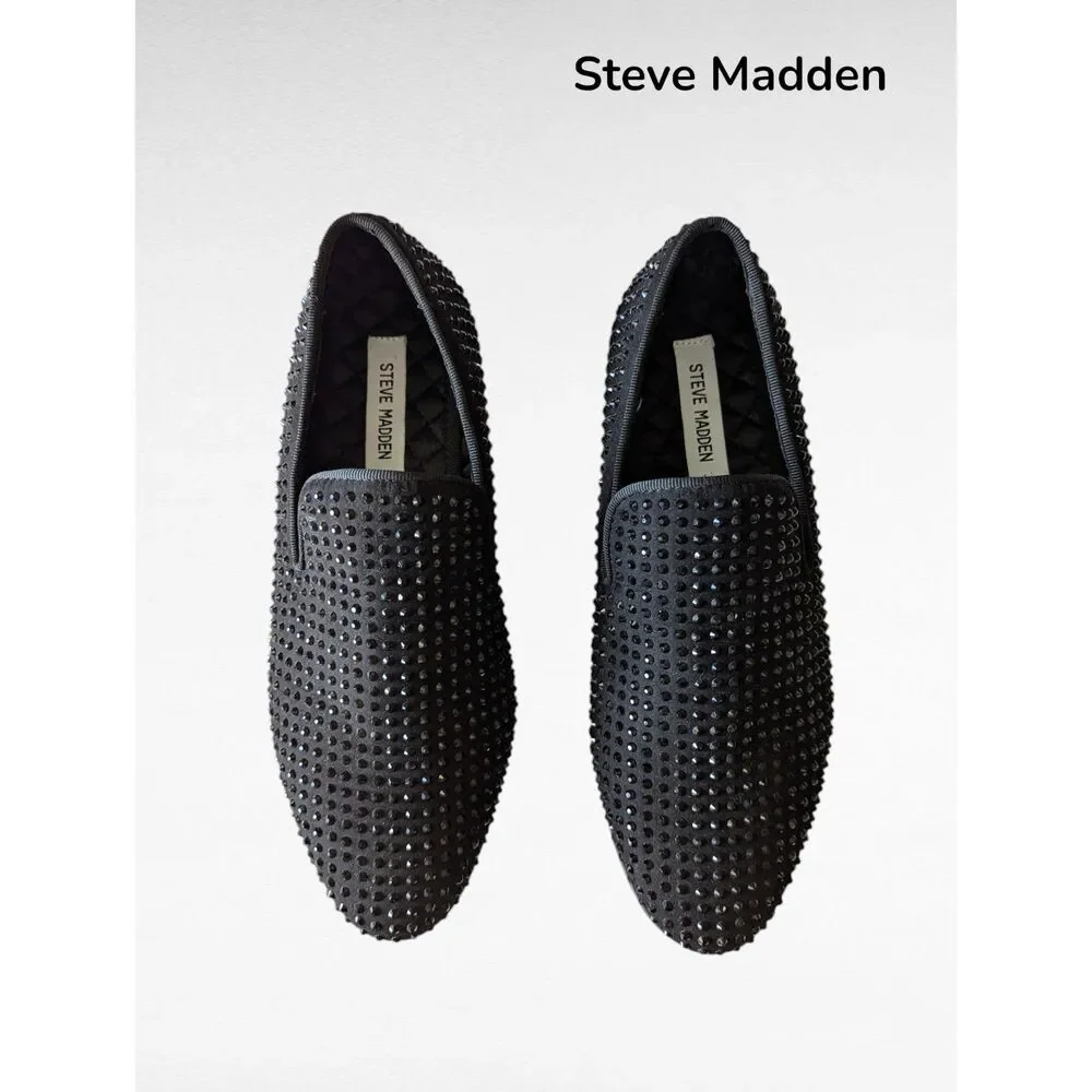 Steve Madden Broyals Swarovski  Embellished Slip-On Loafers  Sz 7